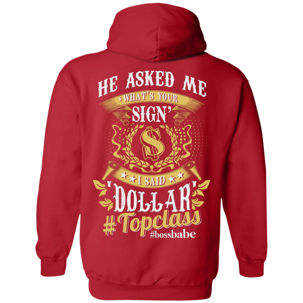 Topclass white Dollar Sign Hoodie