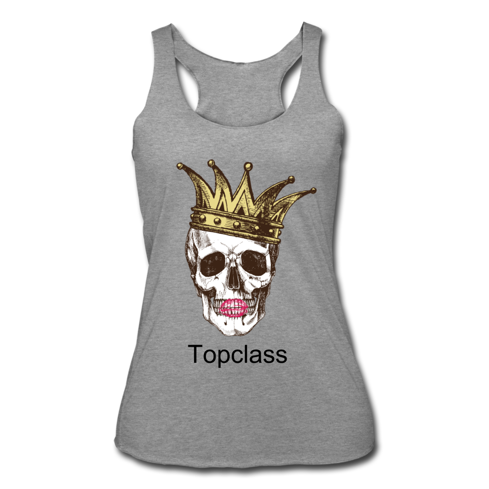 Topclass Womens skull and crown tank top - heather gray