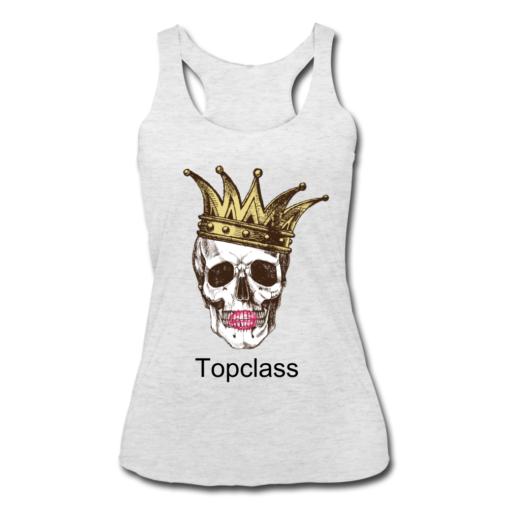 Topclass Womens skull and crown tank top - heather white