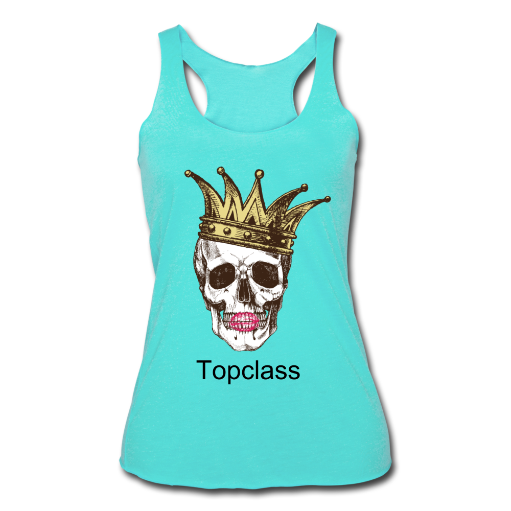 Topclass Womens skull and crown tank top - turquoise