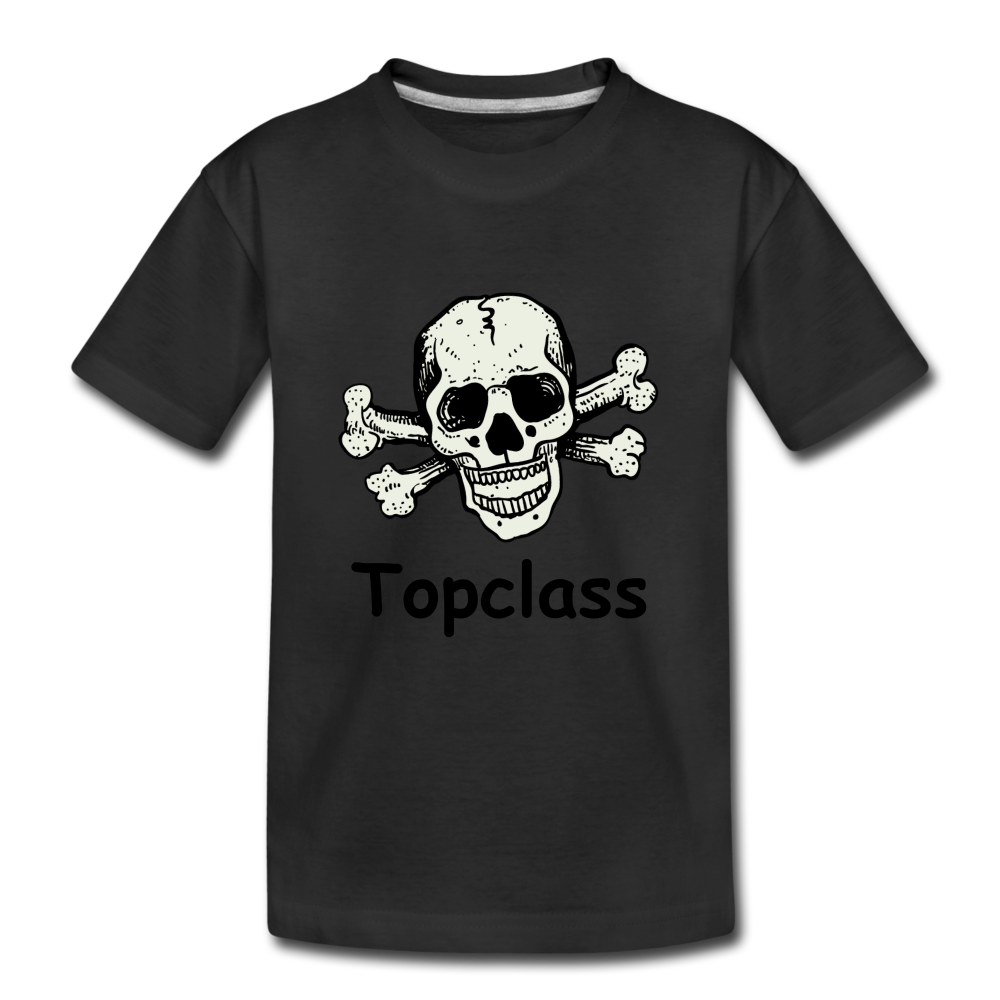 Topclass Youth Tshirt Skull and Bones - black