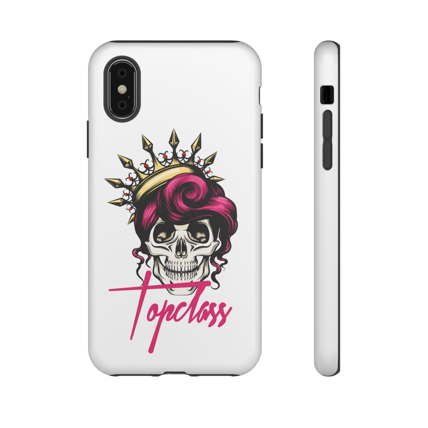 Topclass Pink Hair Skull Tough Phone Cases