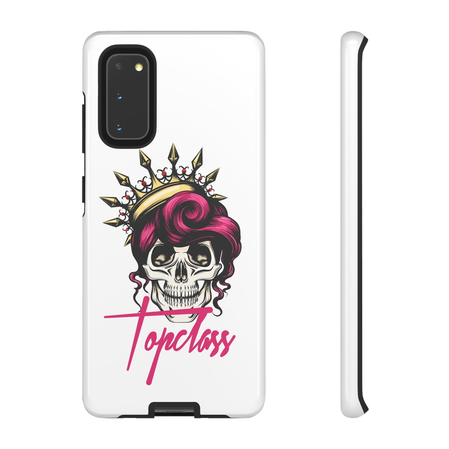 Topclass Pink Hair Skull Tough Phone Cases