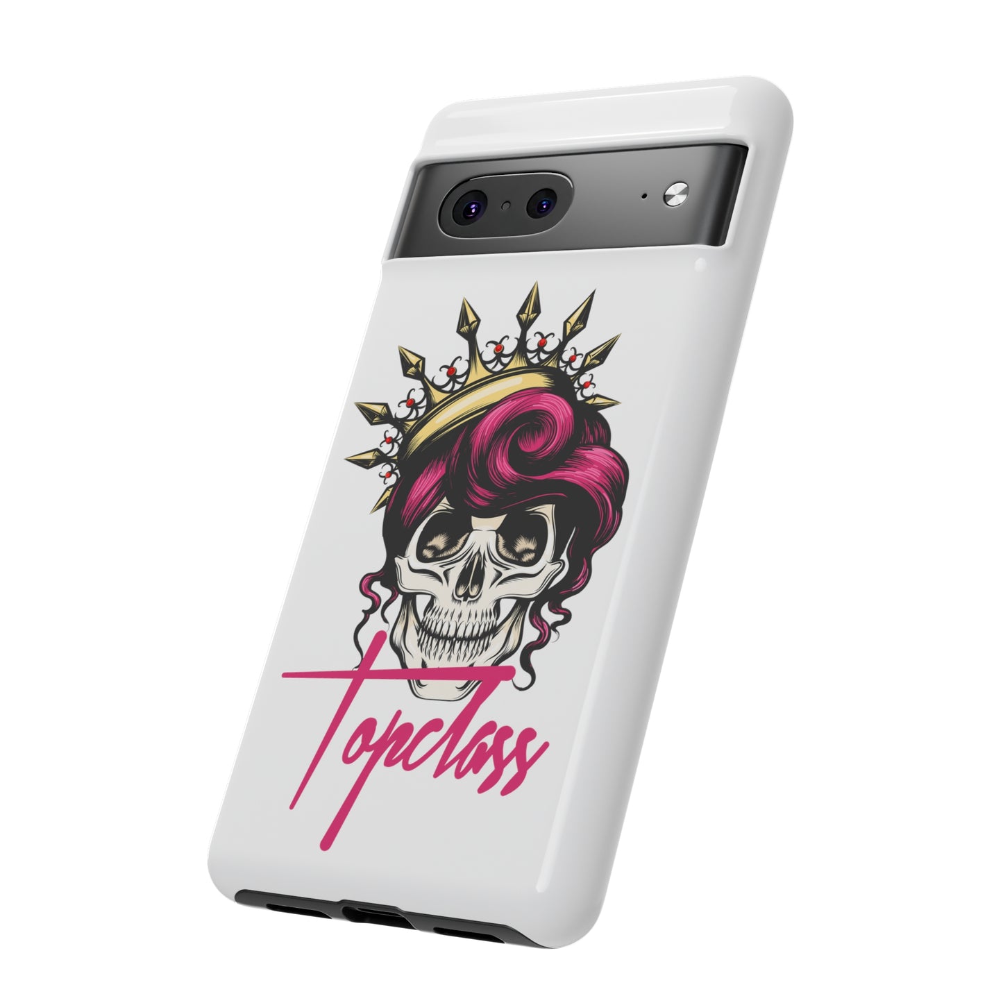 Topclass Pink Hair Skull Tough Phone Cases