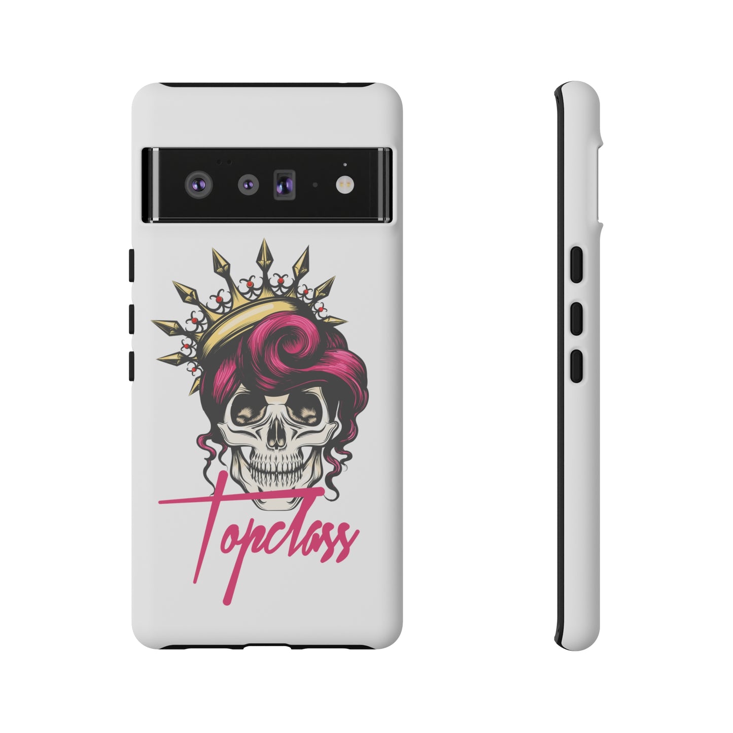 Topclass Pink Hair Skull Tough Phone Cases