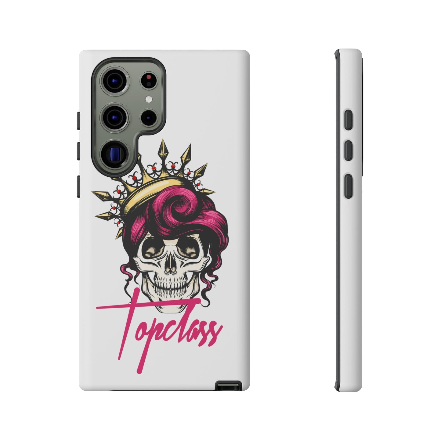 Topclass Pink Hair Skull Tough Phone Cases