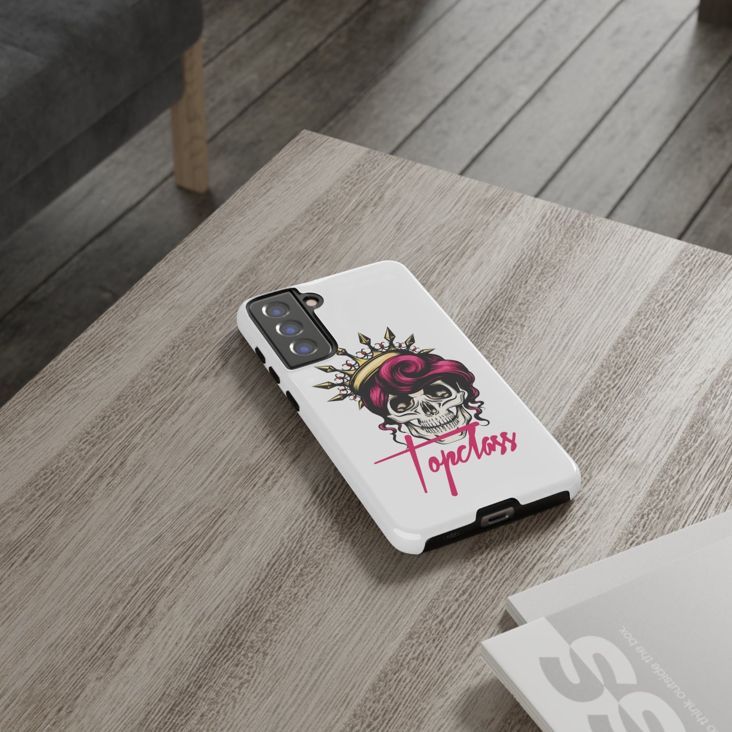 Topclass Pink Hair Skull Tough Phone Cases