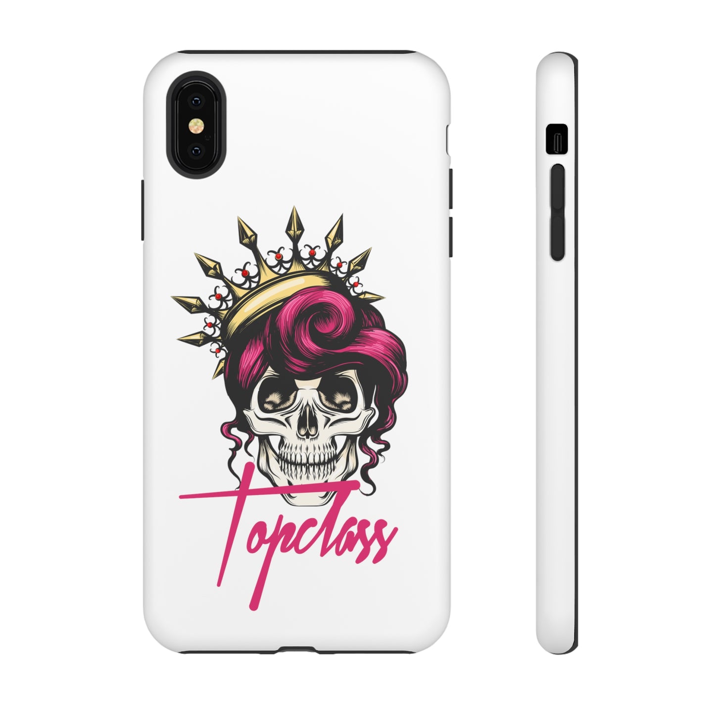 Topclass Pink Hair Skull Tough Phone Cases