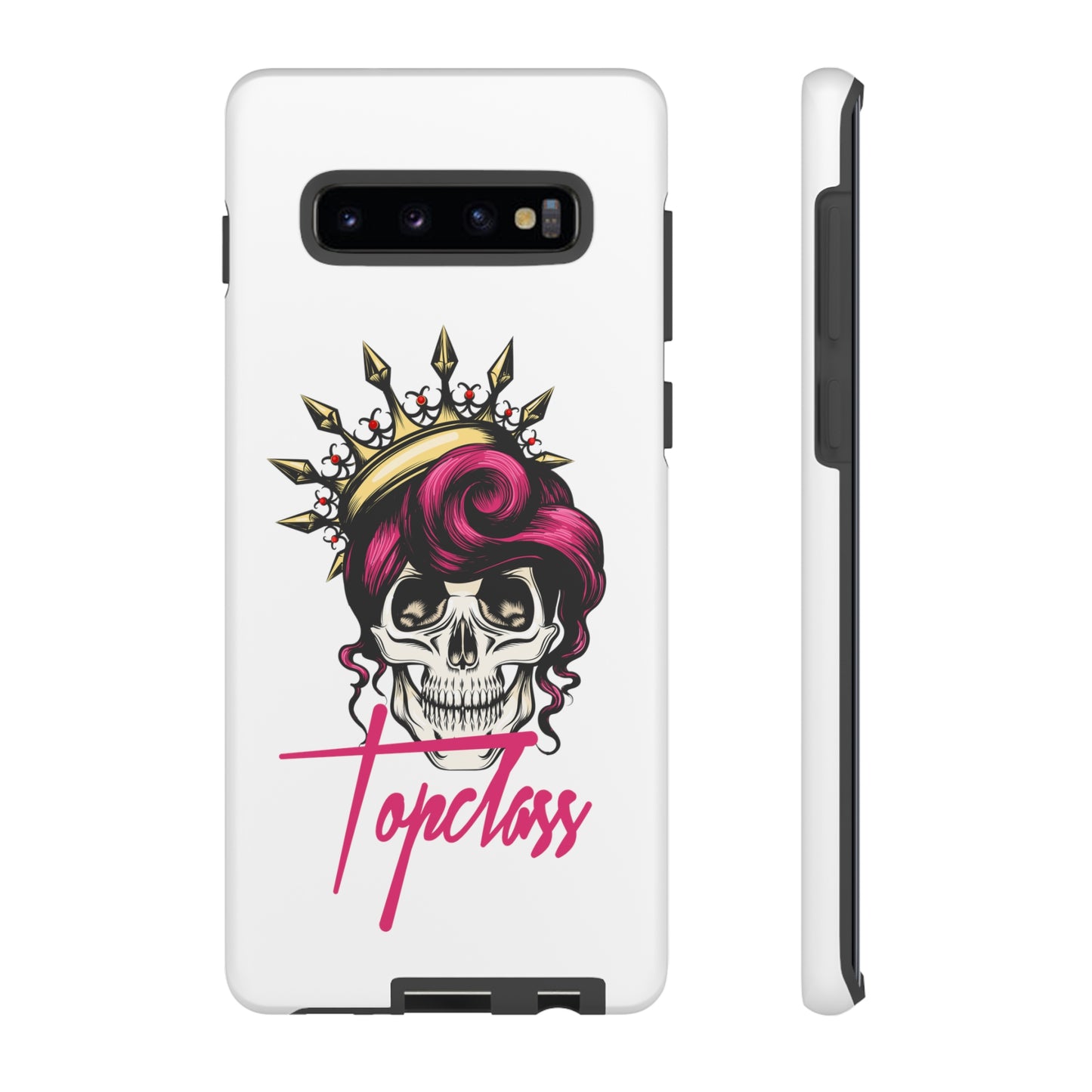 Topclass Pink Hair Skull Tough Phone Cases