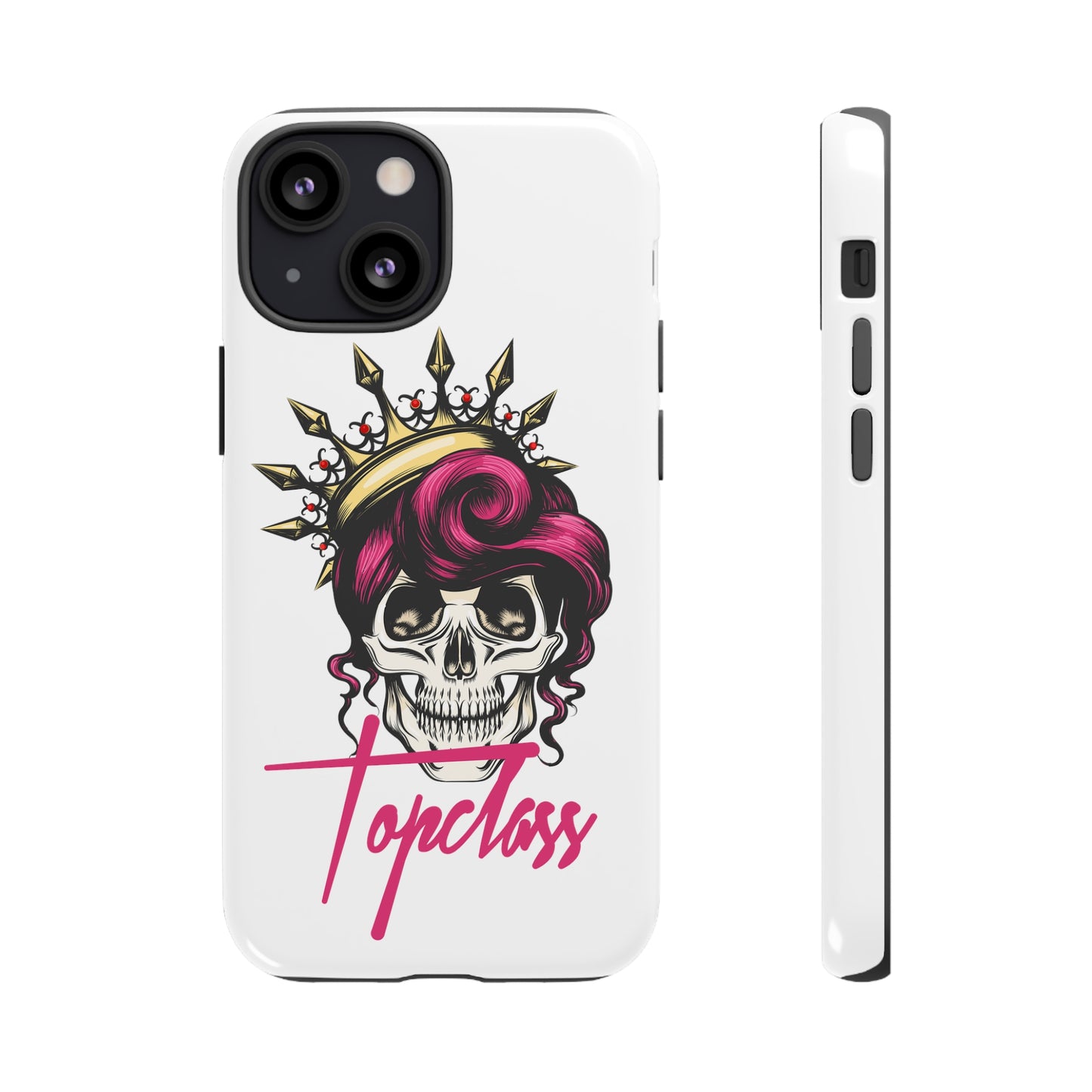 Topclass Pink Hair Skull Tough Phone Cases