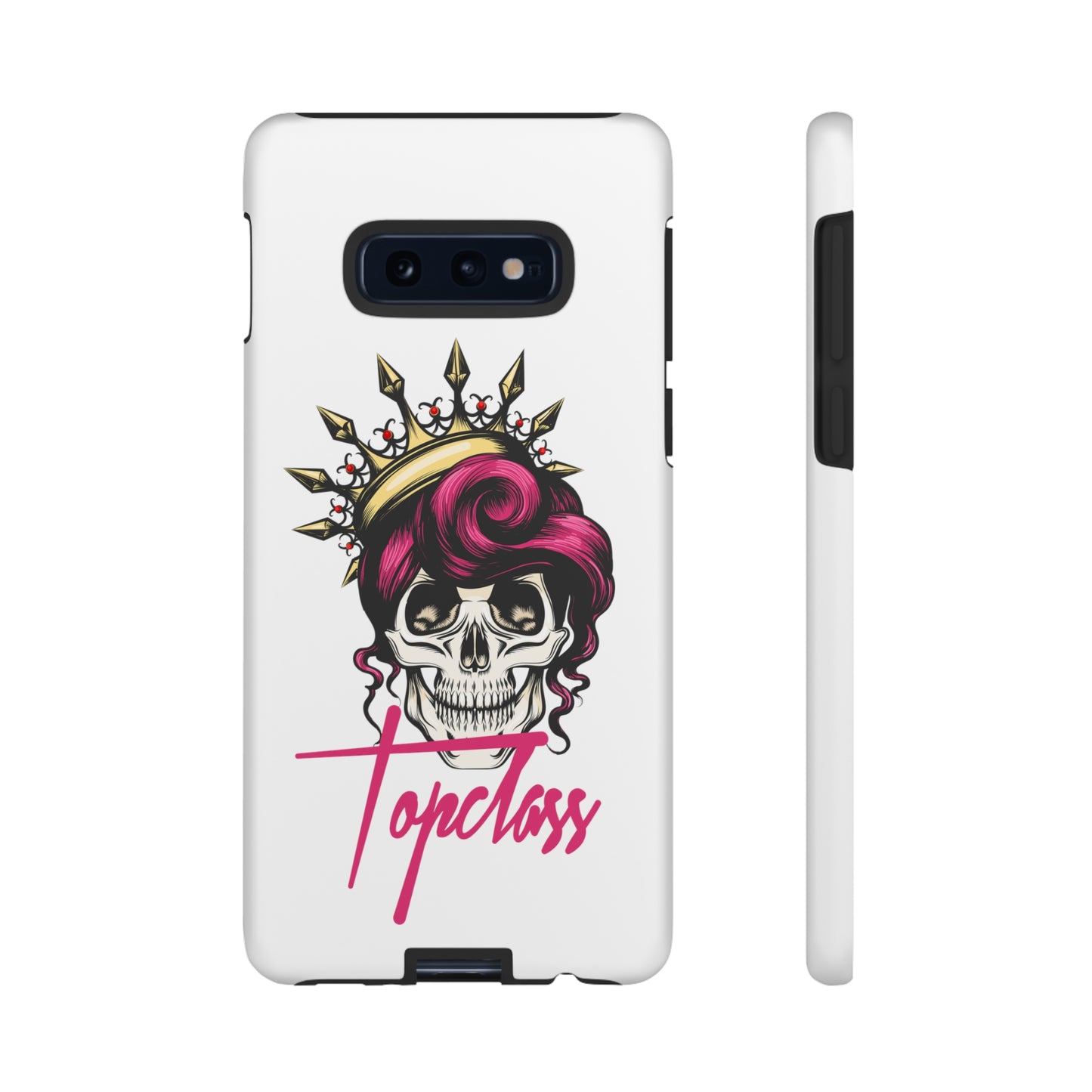 Topclass Pink Hair Skull Tough Phone Cases