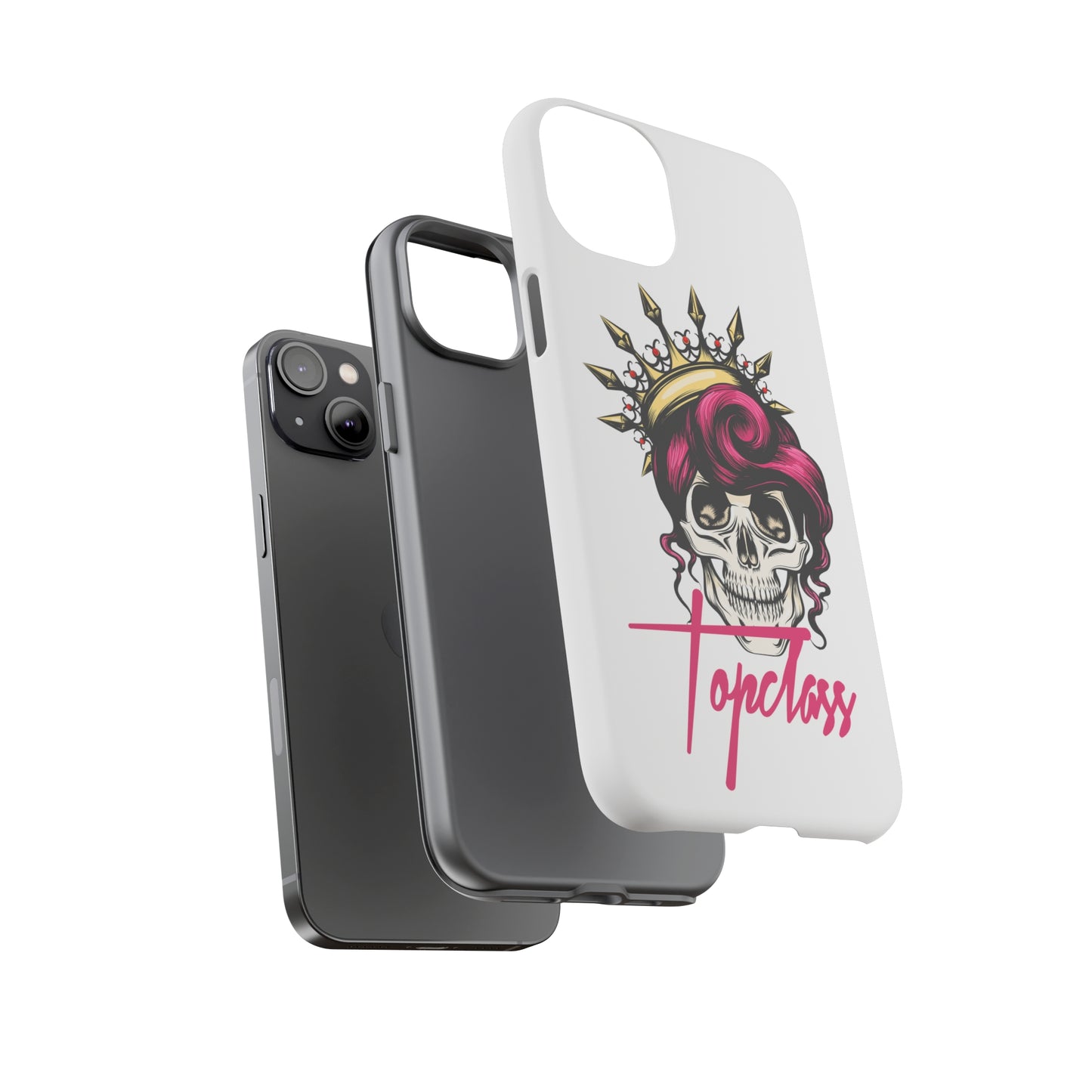 Topclass Pink Hair Skull Tough Phone Cases