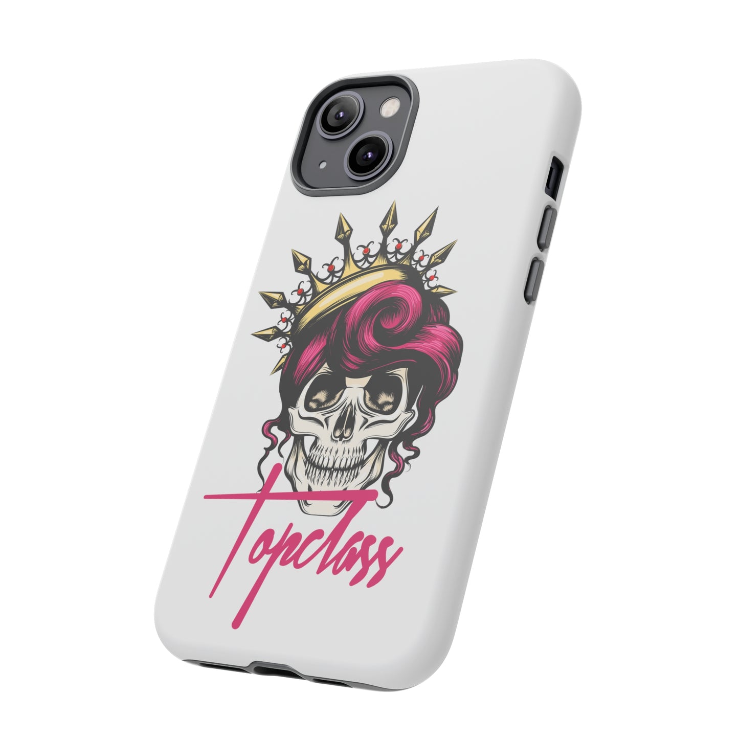 Topclass Pink Hair Skull Tough Phone Cases