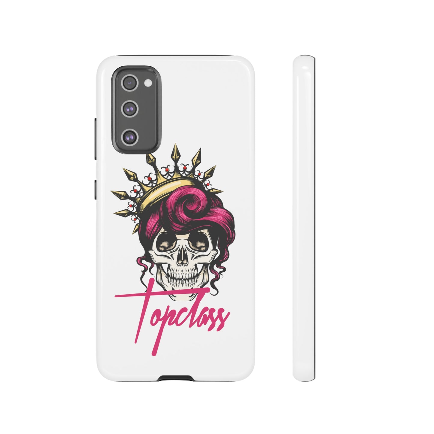 Topclass Pink Hair Skull Tough Phone Cases