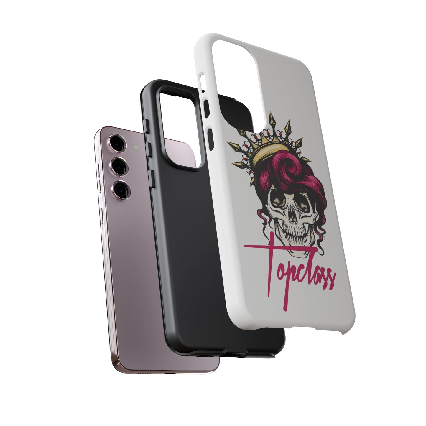 Topclass Pink Hair Skull Tough Phone Cases