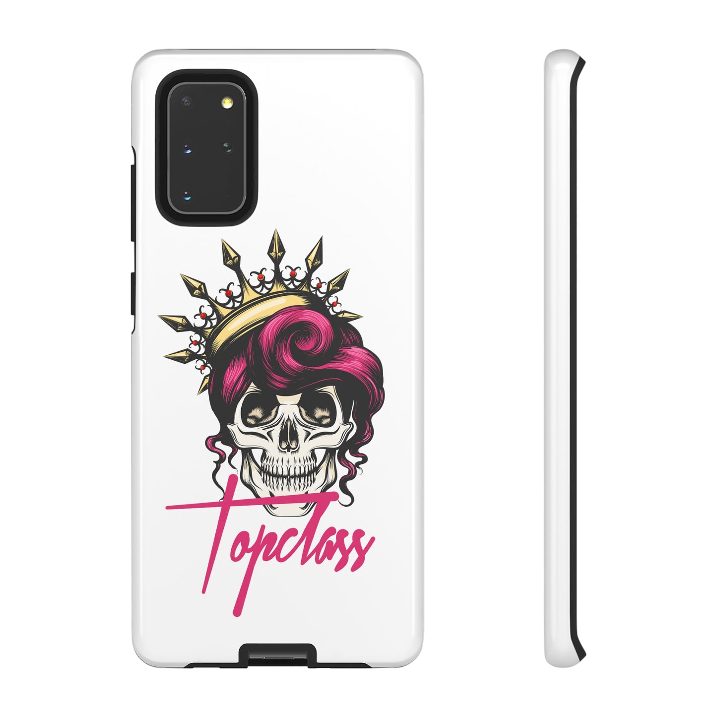 Topclass Pink Hair Skull Tough Phone Cases