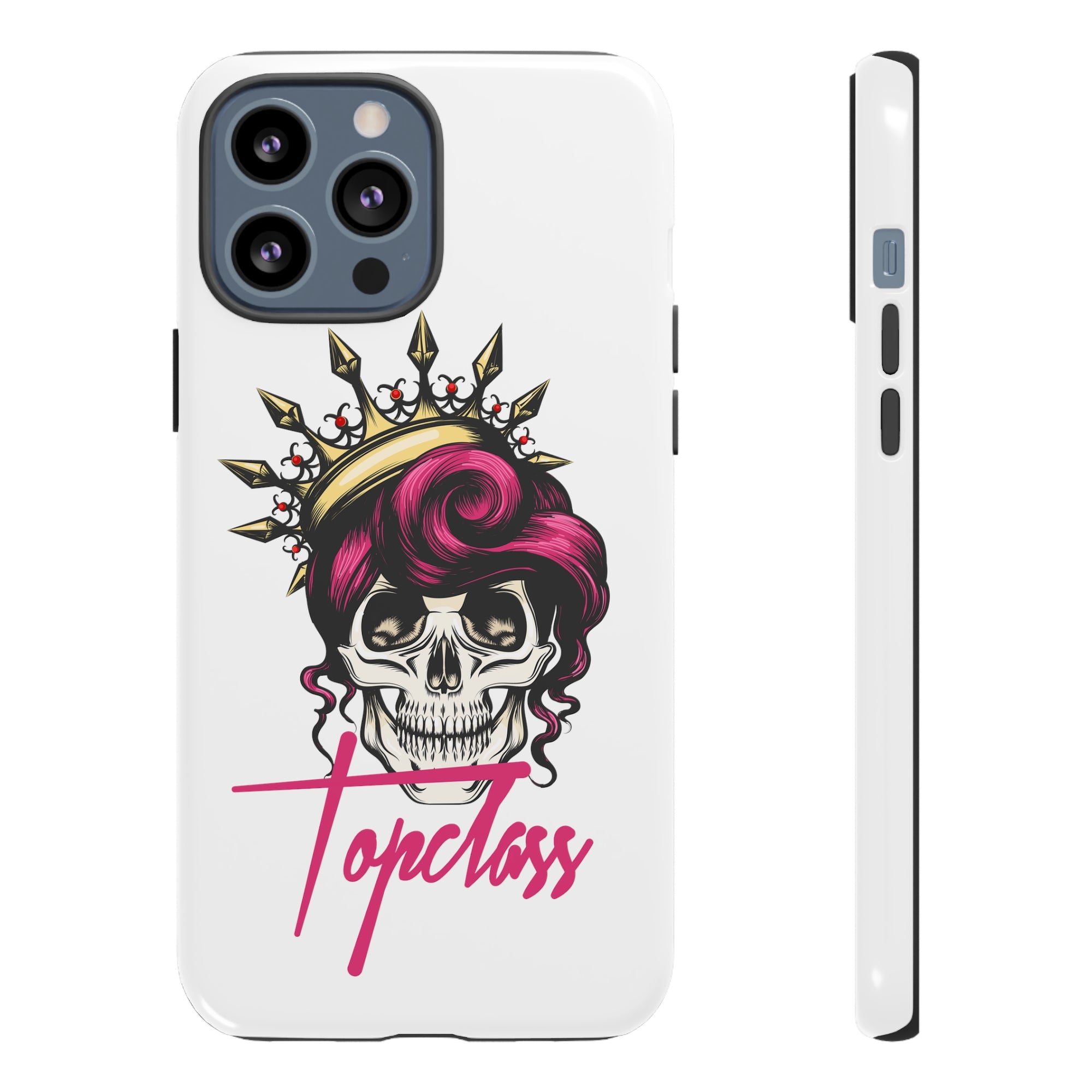 Topclass Pink Hair Skull Tough Phone Cases