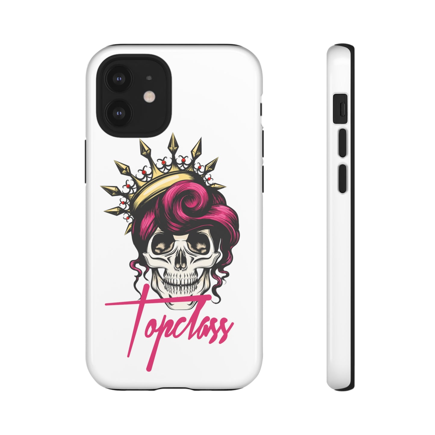 Topclass Pink Hair Skull Tough Phone Cases