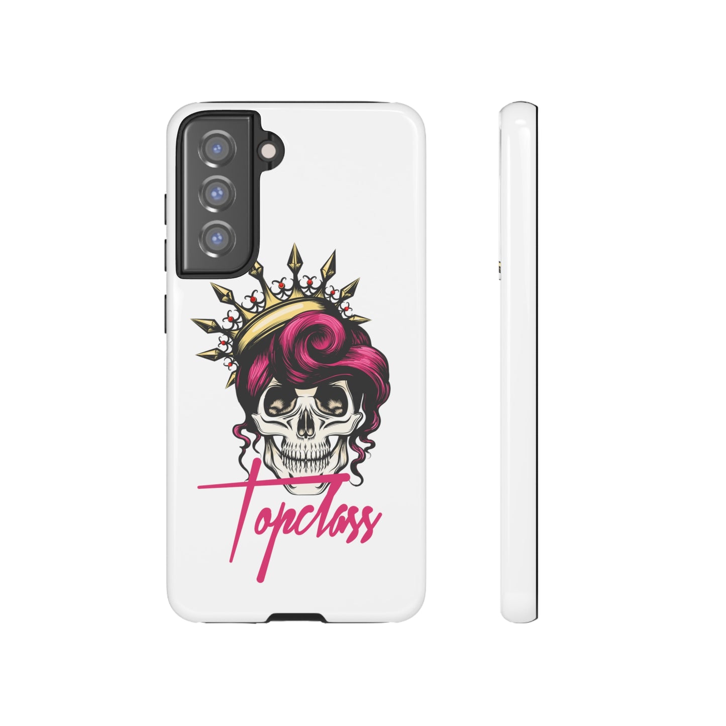 Topclass Pink Hair Skull Tough Phone Cases