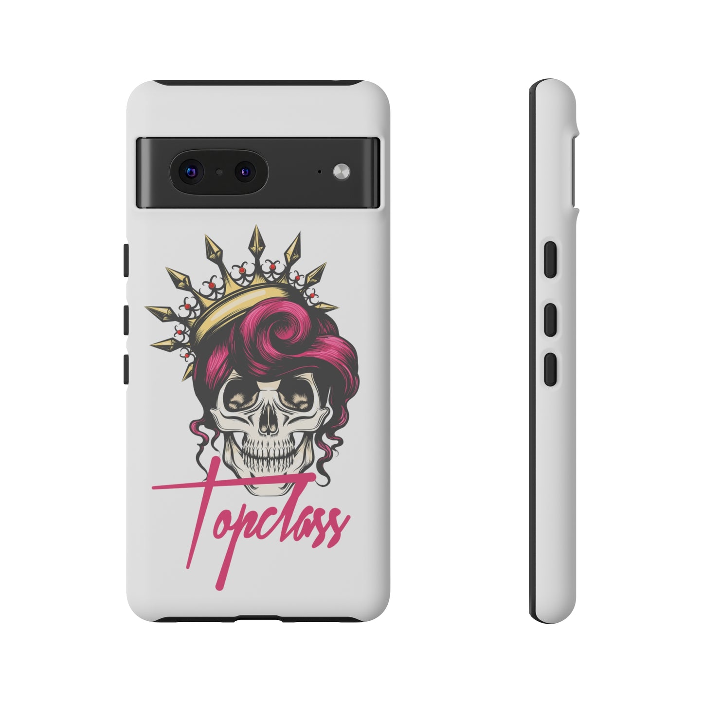 Topclass Pink Hair Skull Tough Phone Cases