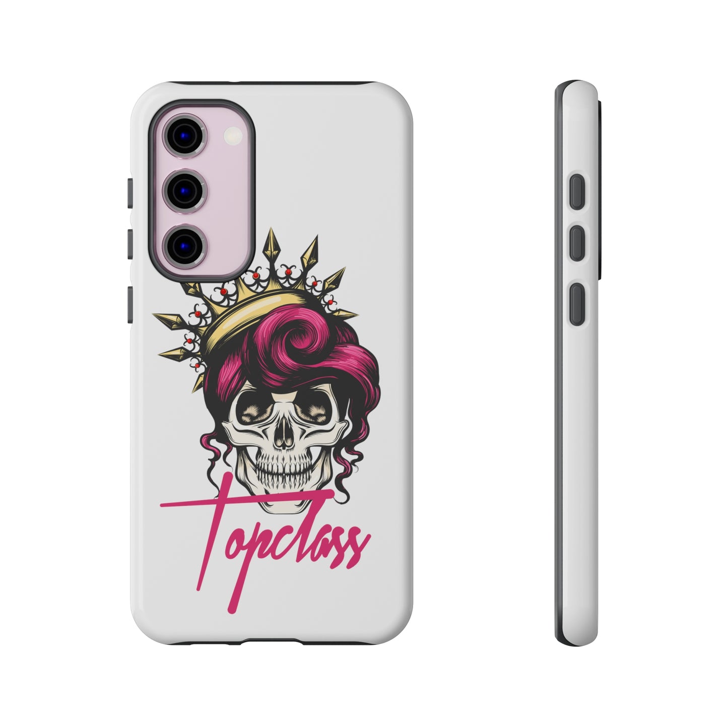 Topclass Pink Hair Skull Tough Phone Cases