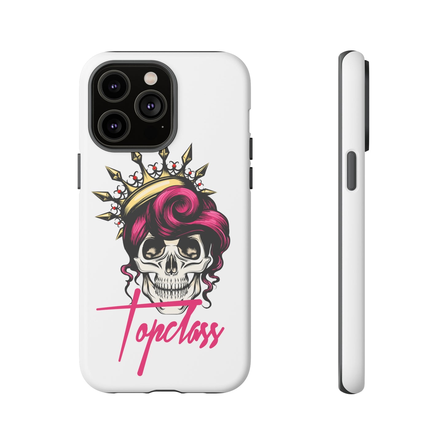 Topclass Pink Hair Skull Tough Phone Cases