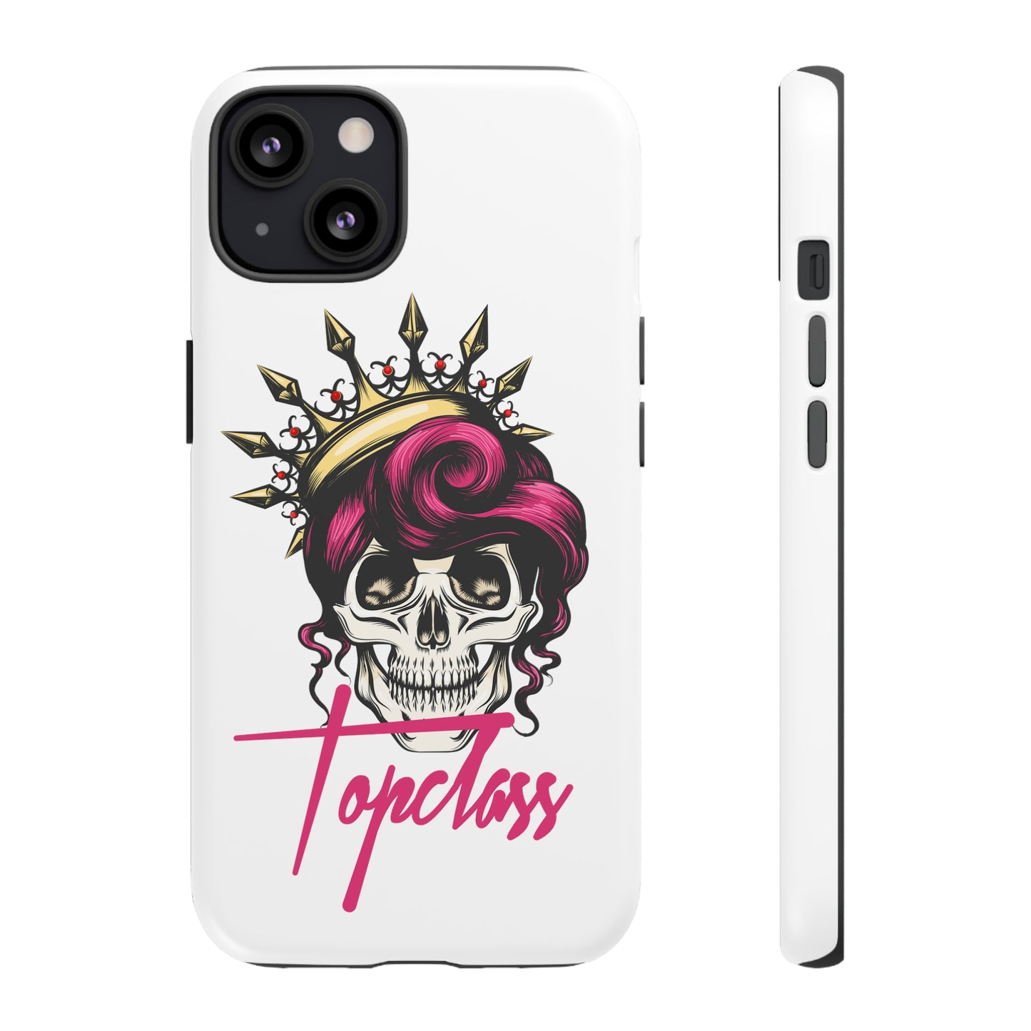 Topclass Pink Hair Skull Tough Phone Cases