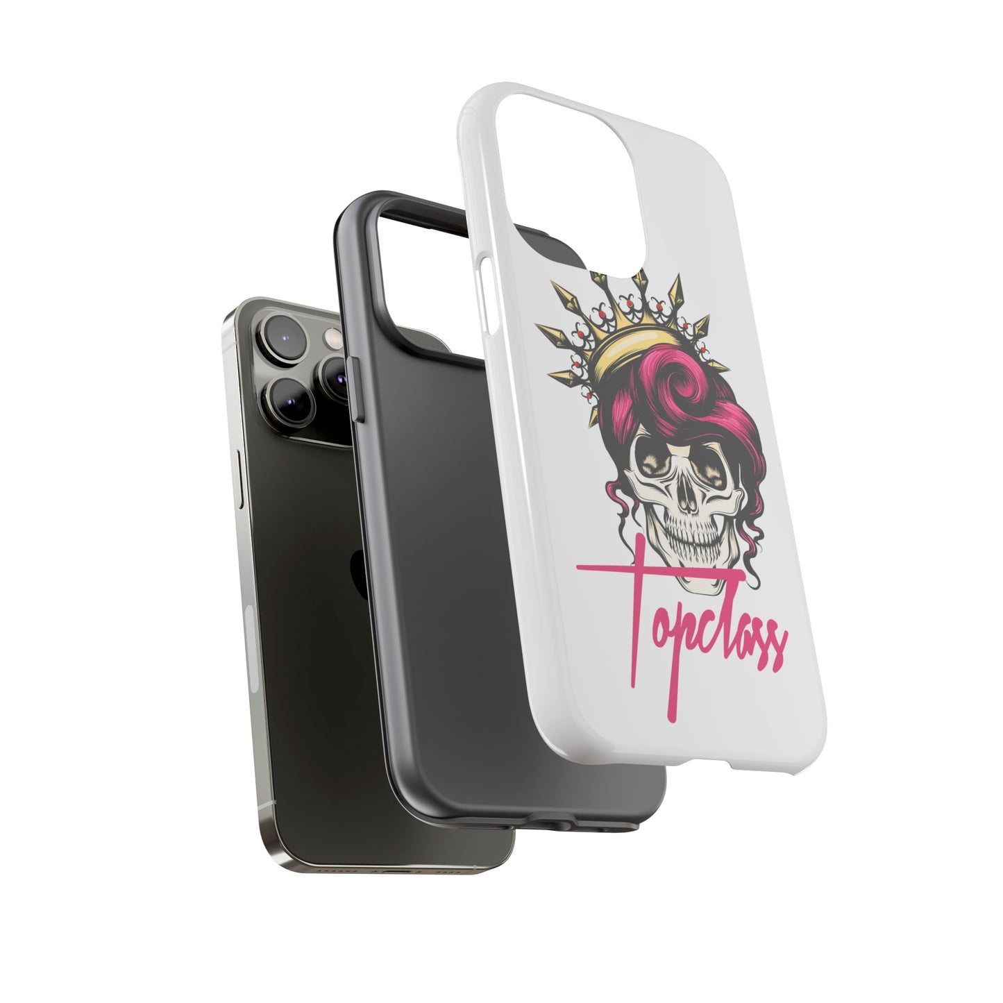 Topclass Pink Hair Skull Tough Phone Cases