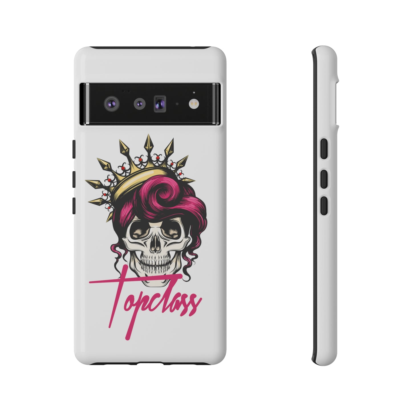 Topclass Pink Hair Skull Tough Phone Cases