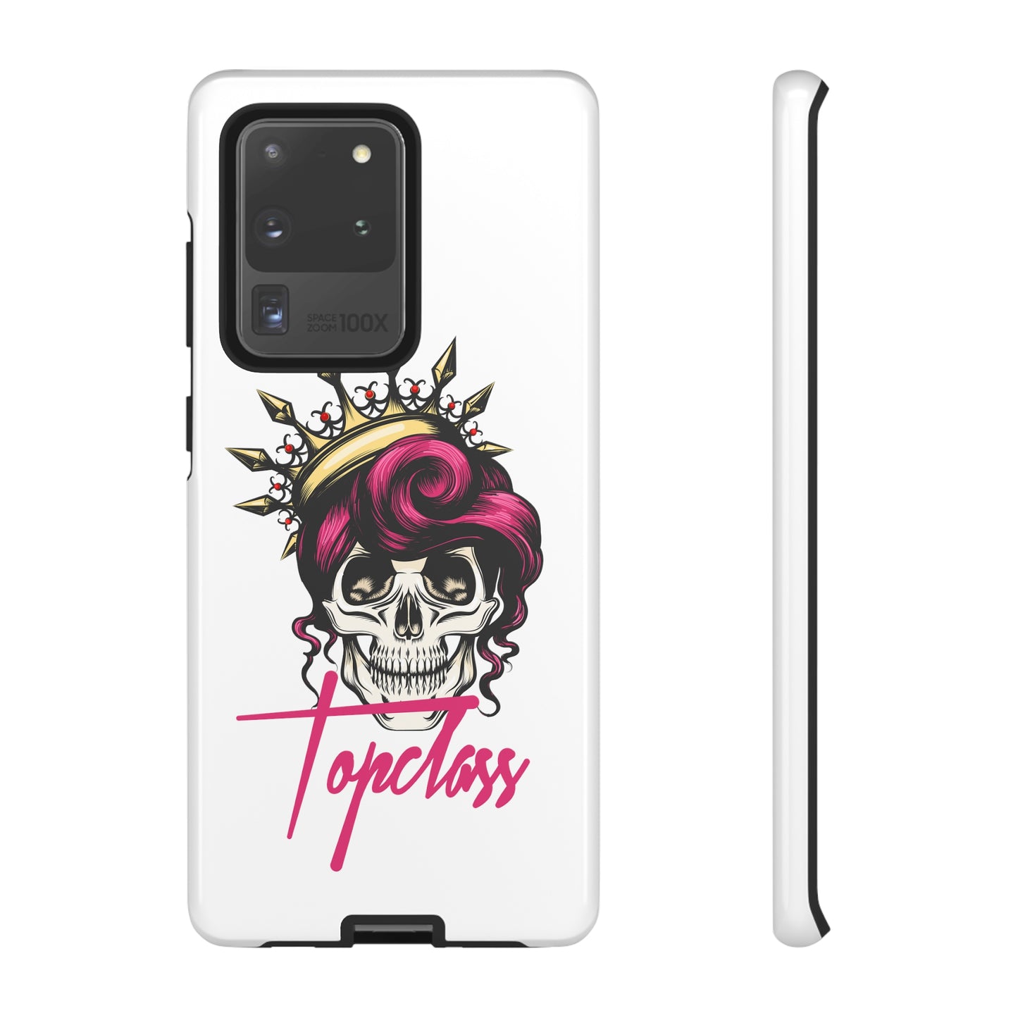 Topclass Pink Hair Skull Tough Phone Cases