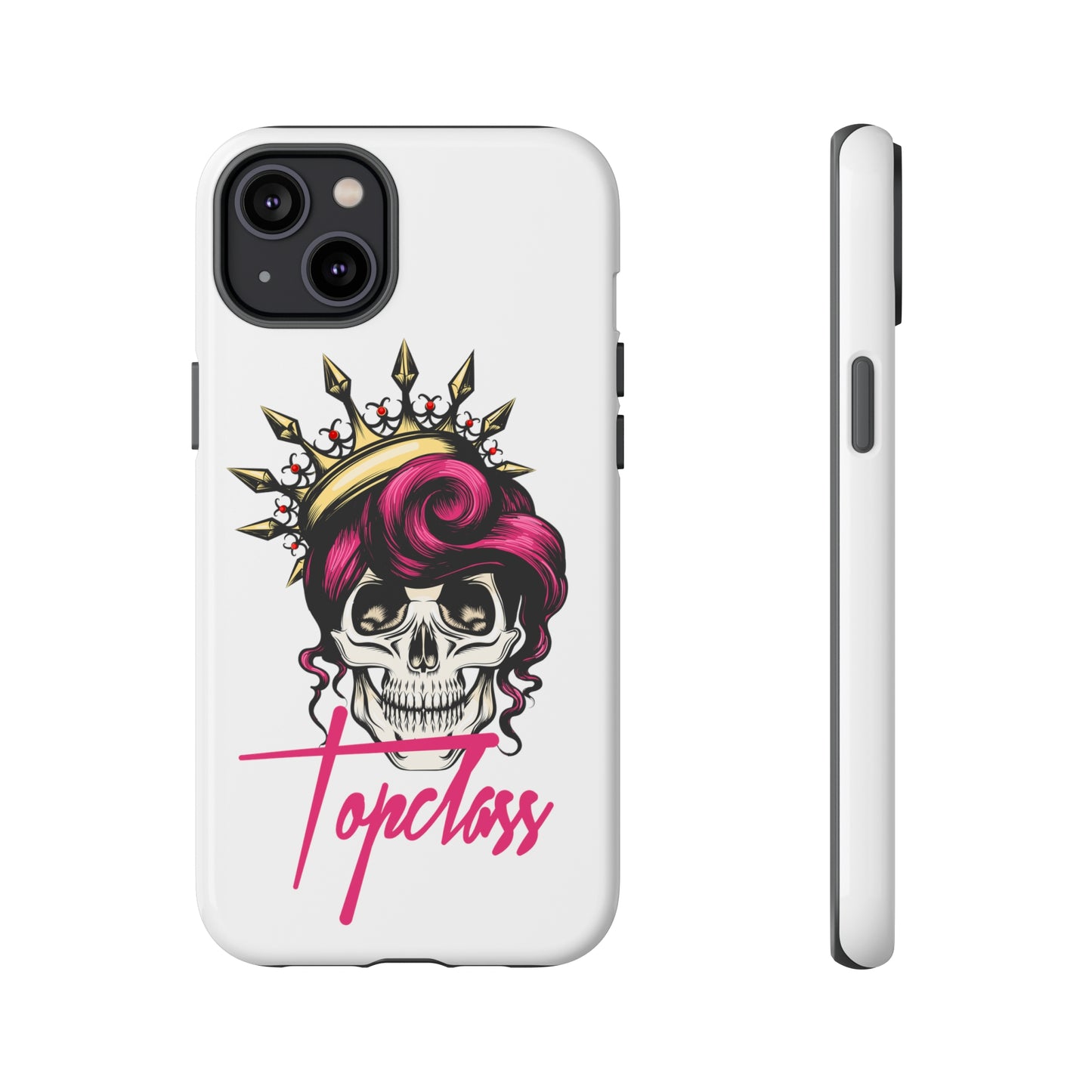 Topclass Pink Hair Skull Tough Phone Cases