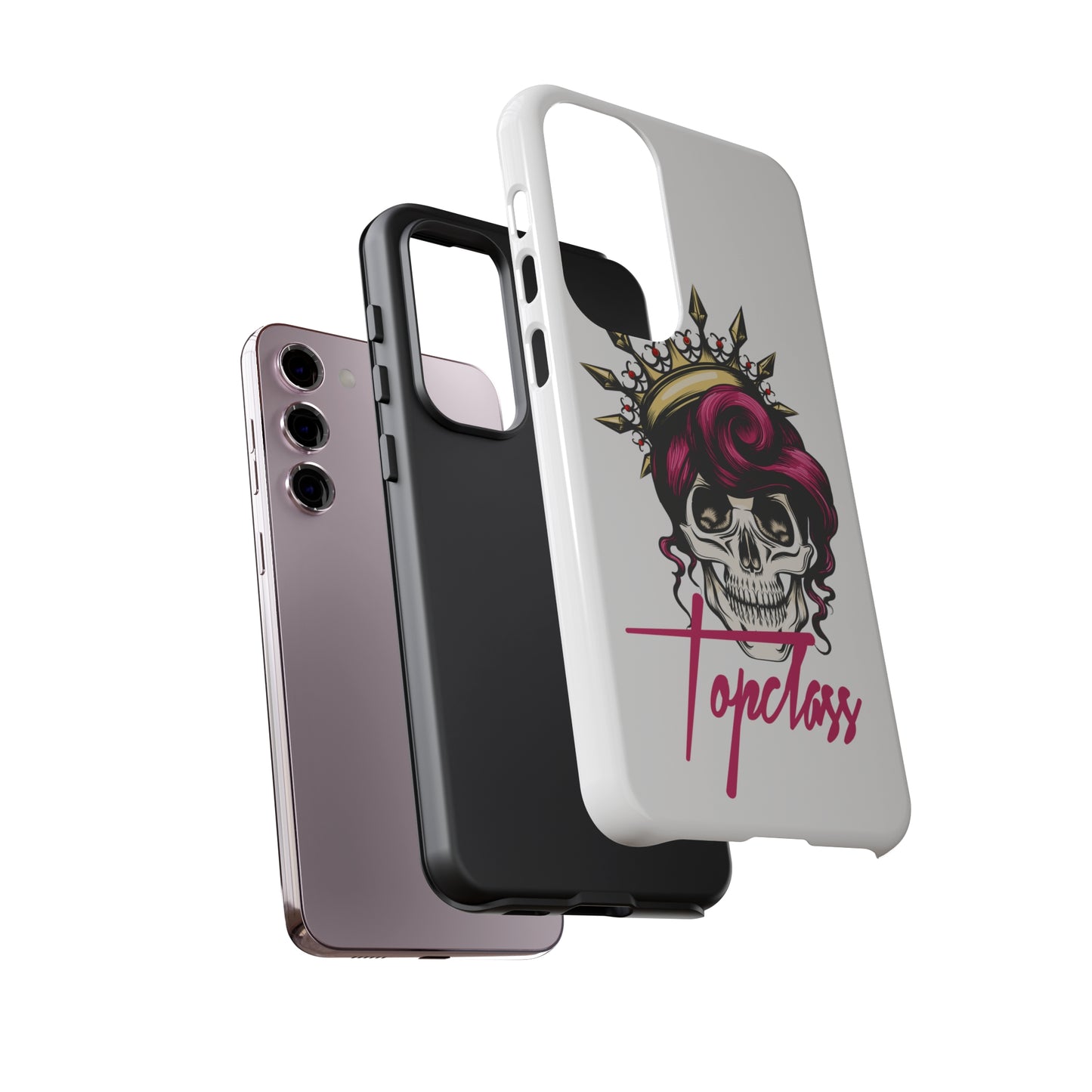 Topclass Pink Hair Skull Tough Phone Cases