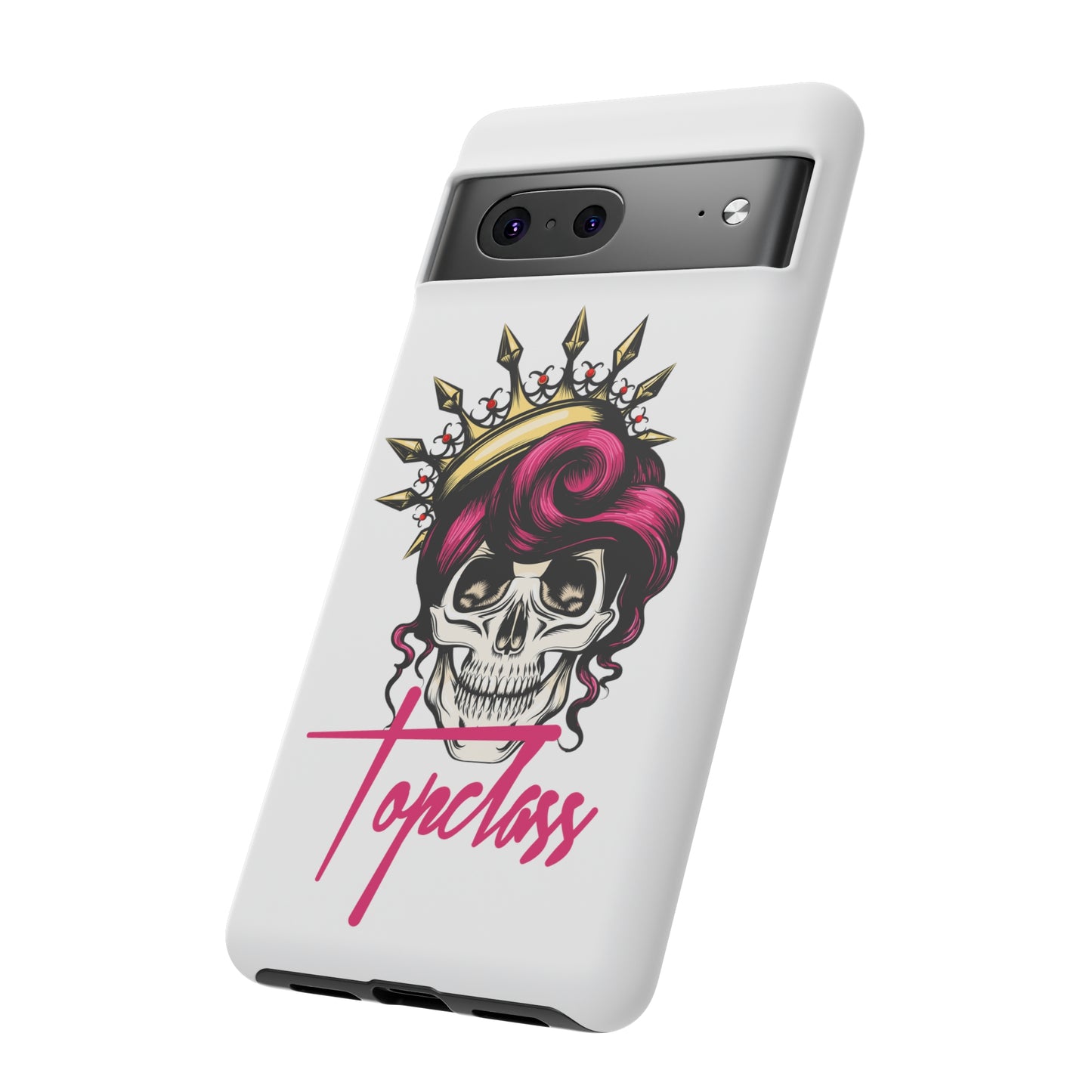 Topclass Pink Hair Skull Tough Phone Cases