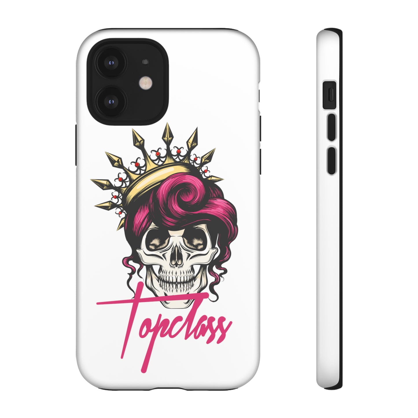 Topclass Pink Hair Skull Tough Phone Cases