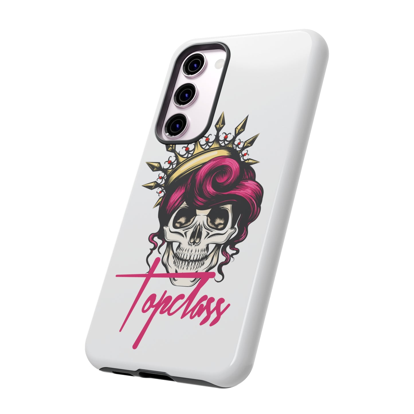 Topclass Pink Hair Skull Tough Phone Cases