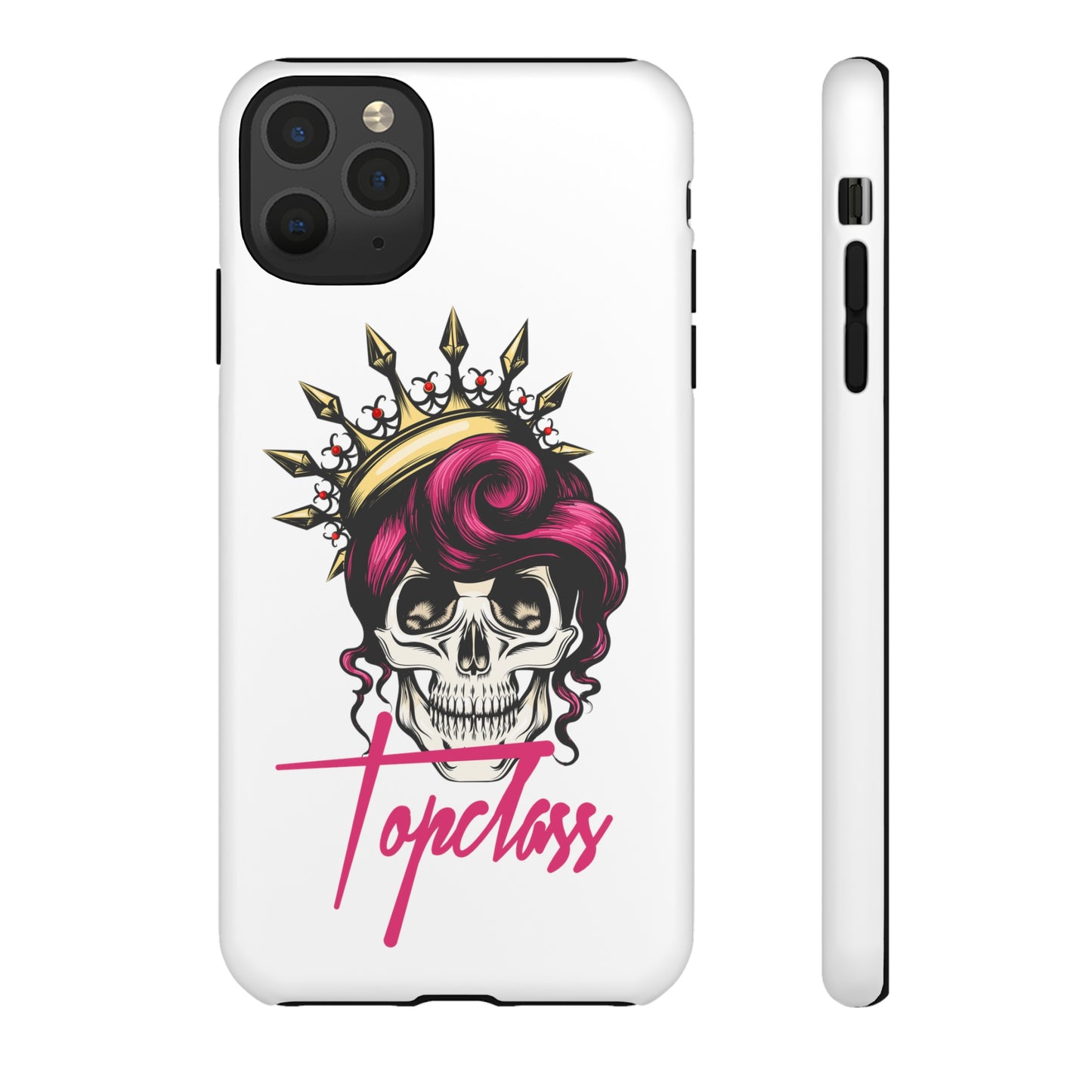 Topclass Pink Hair Skull Tough Phone Cases