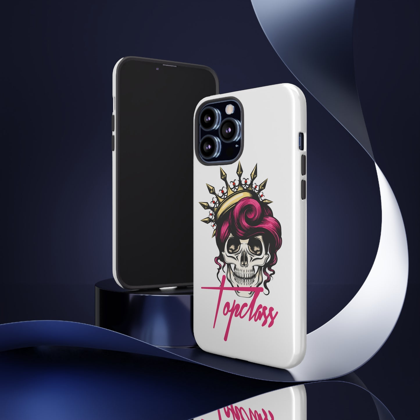 Topclass Pink Hair Skull Tough Phone Cases