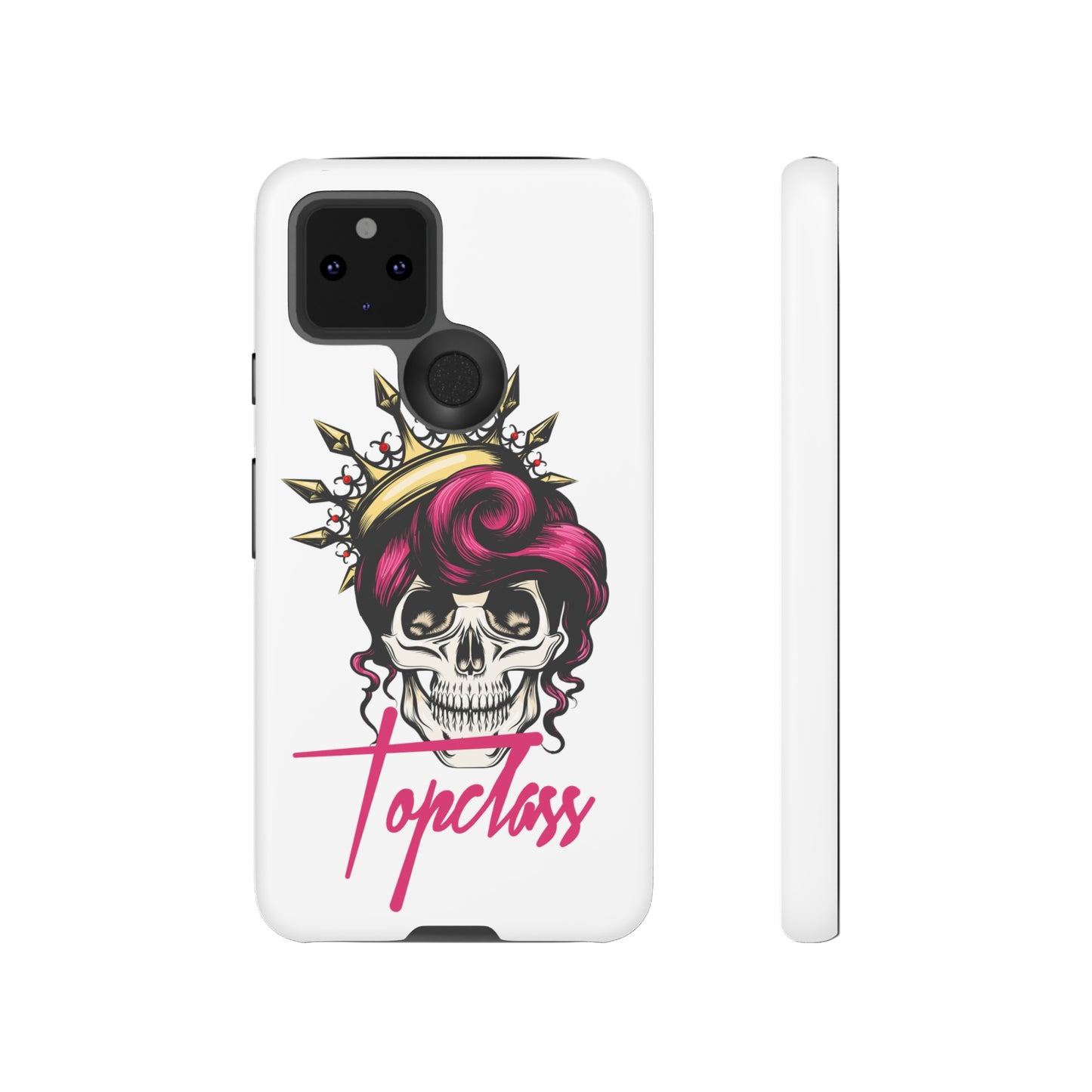 Topclass Pink Hair Skull Tough Phone Cases