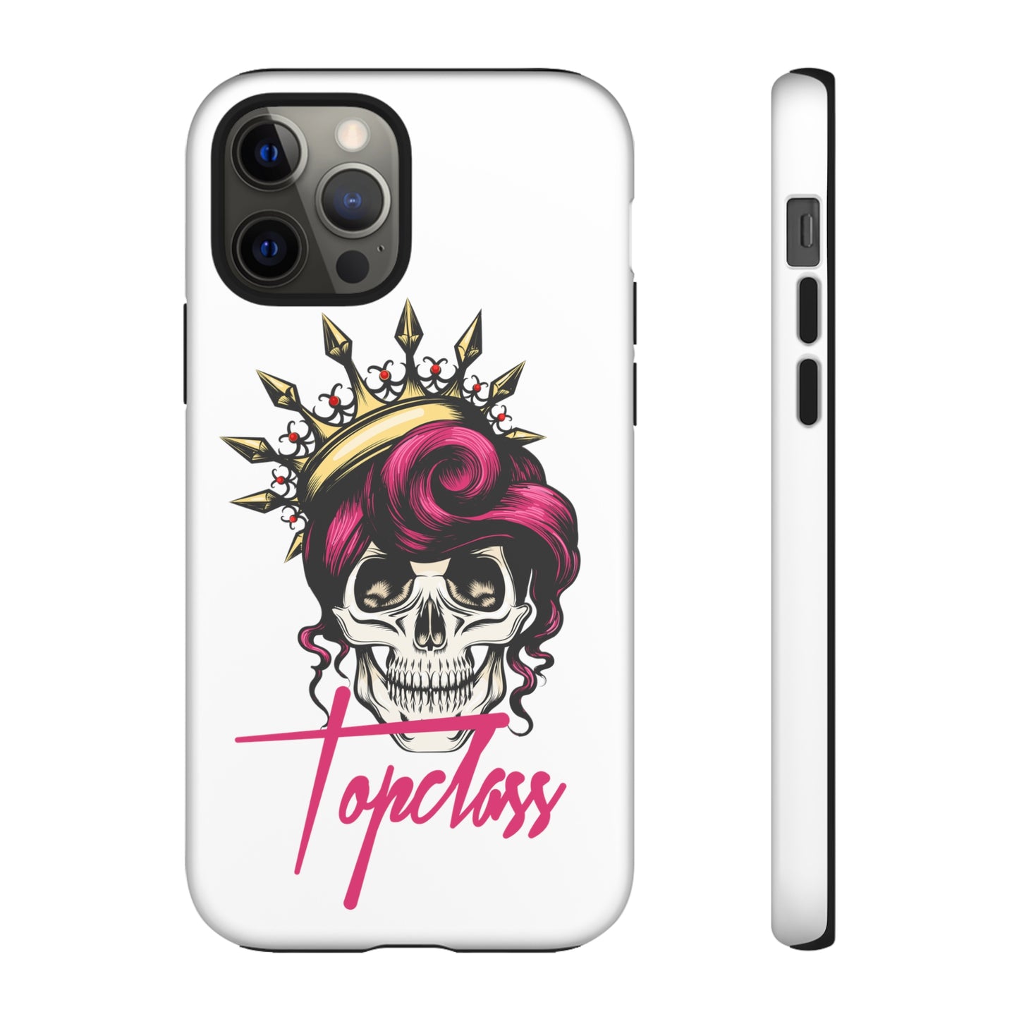 Topclass Pink Hair Skull Tough Phone Cases