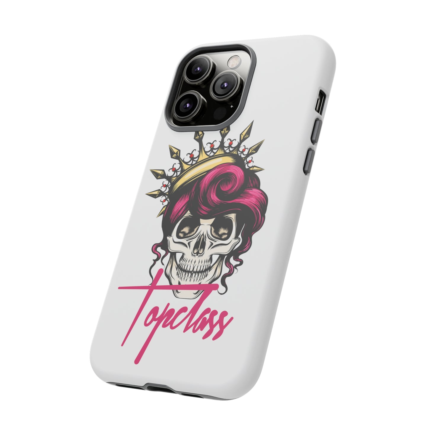 Topclass Pink Hair Skull Tough Phone Cases