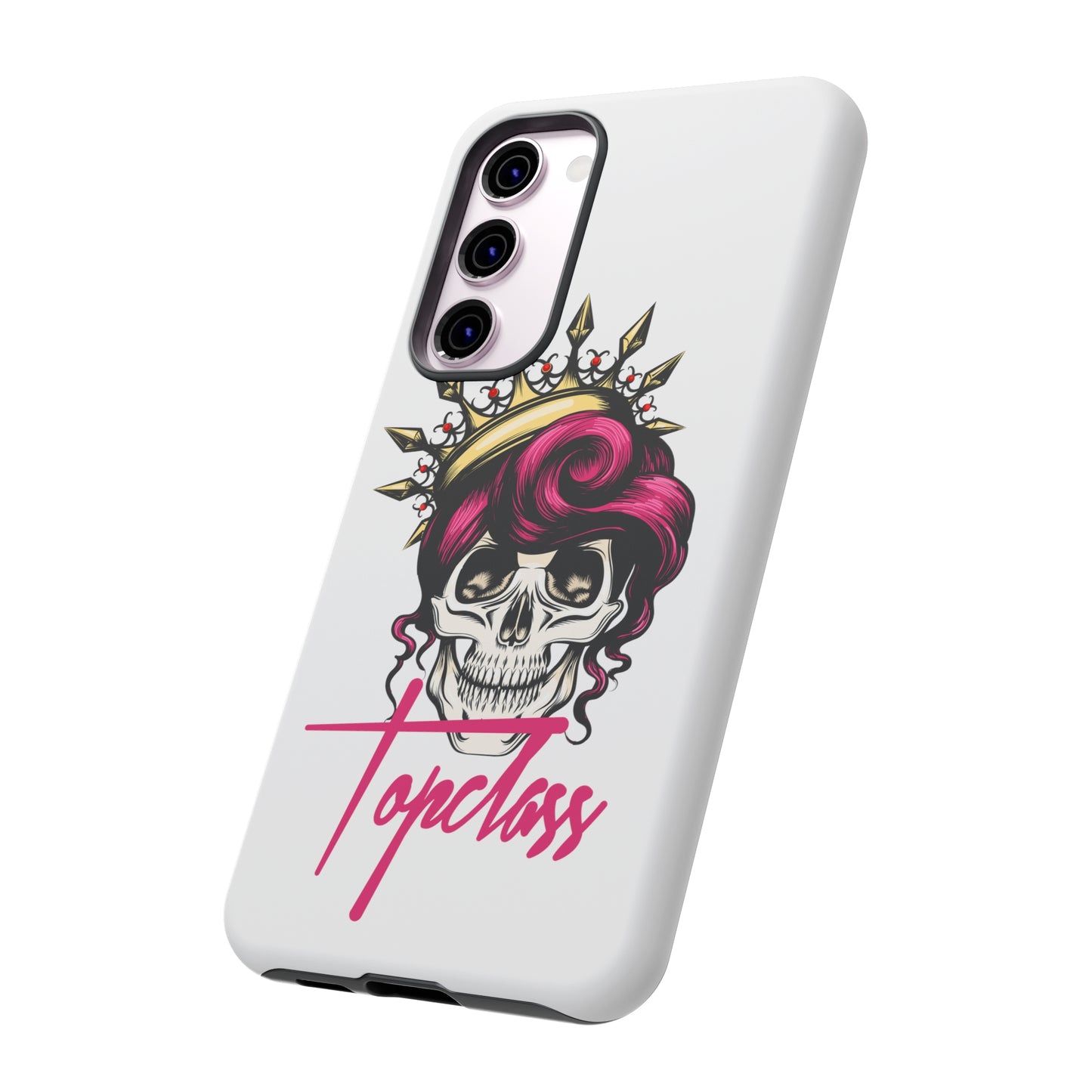 Topclass Pink Hair Skull Tough Phone Cases