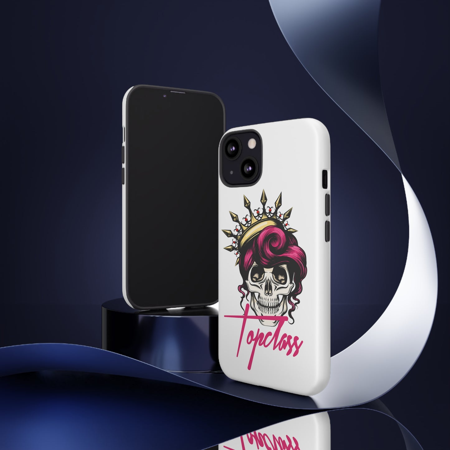 Topclass Pink Hair Skull Tough Phone Cases