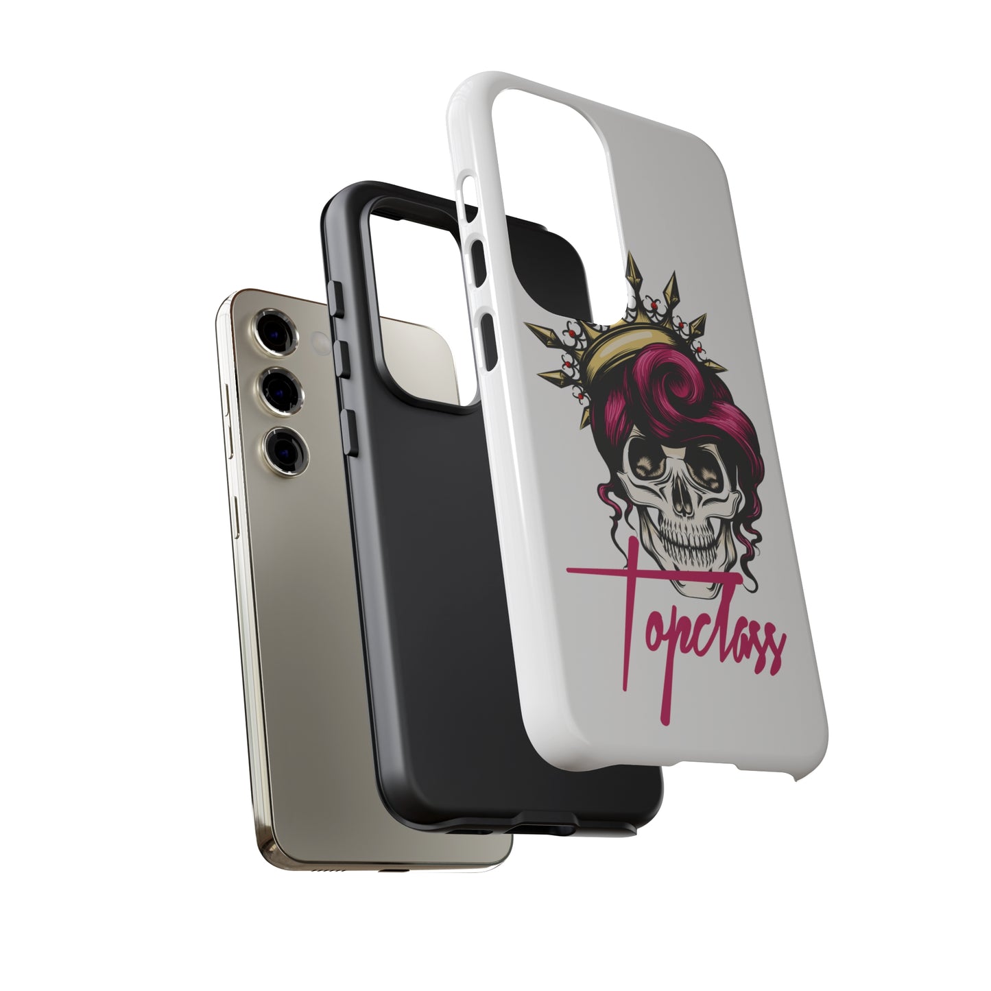 Topclass Pink Hair Skull Tough Phone Cases