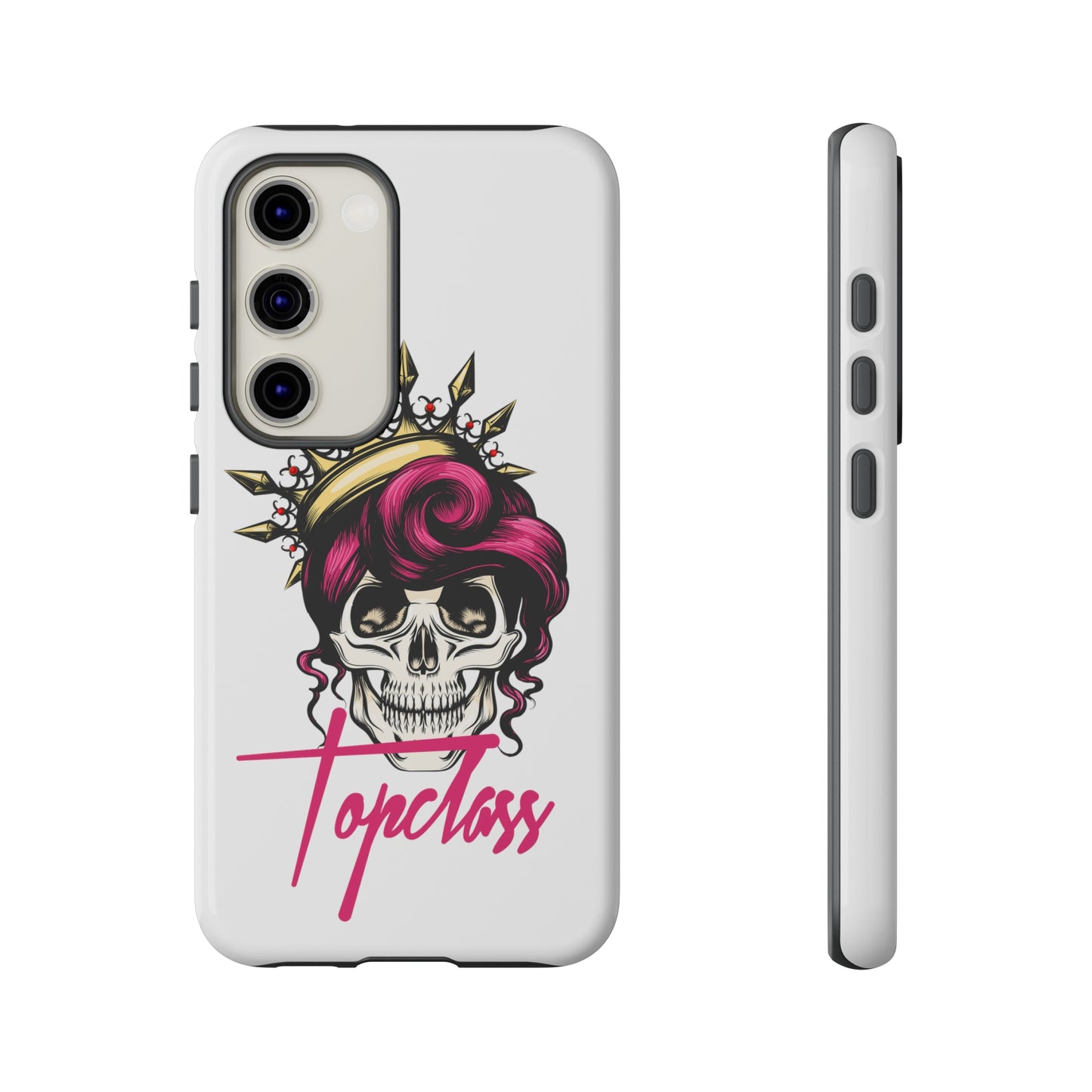 Topclass Pink Hair Skull Tough Phone Cases