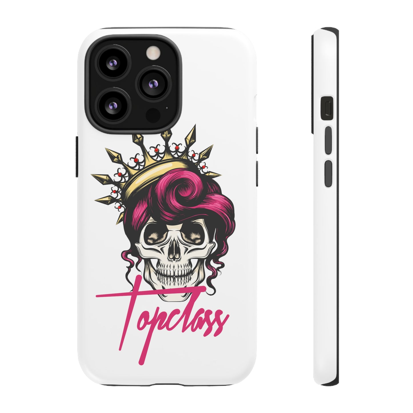 Topclass Pink Hair Skull Tough Phone Cases