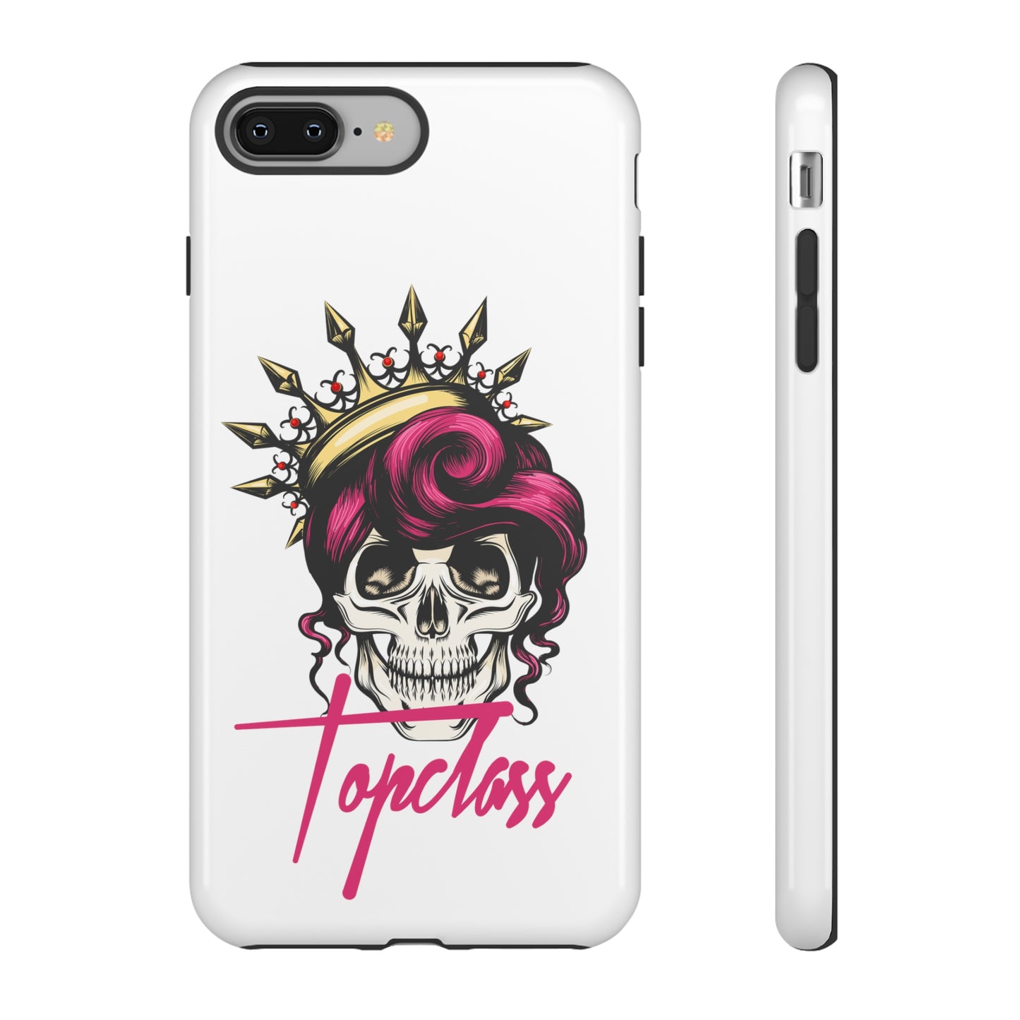 Topclass Pink Hair Skull Tough Phone Cases