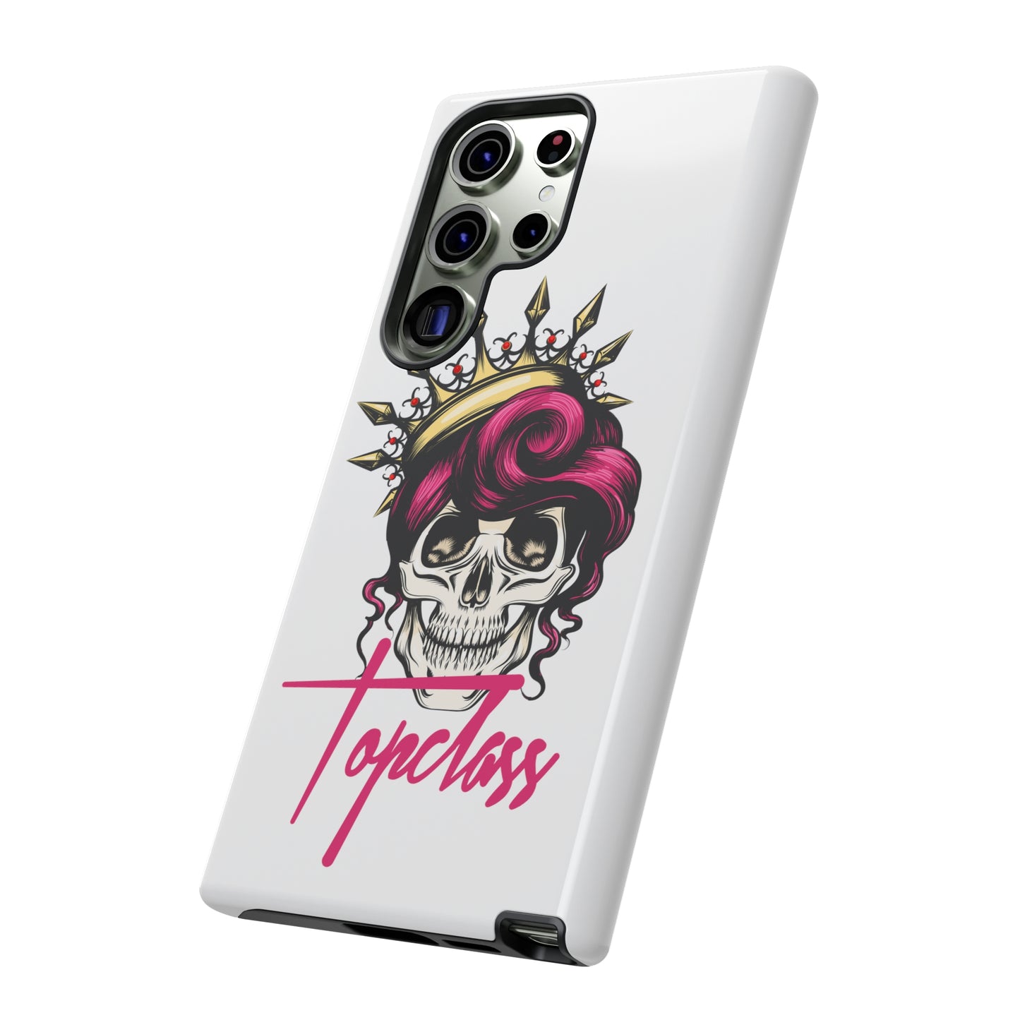 Topclass Pink Hair Skull Tough Phone Cases