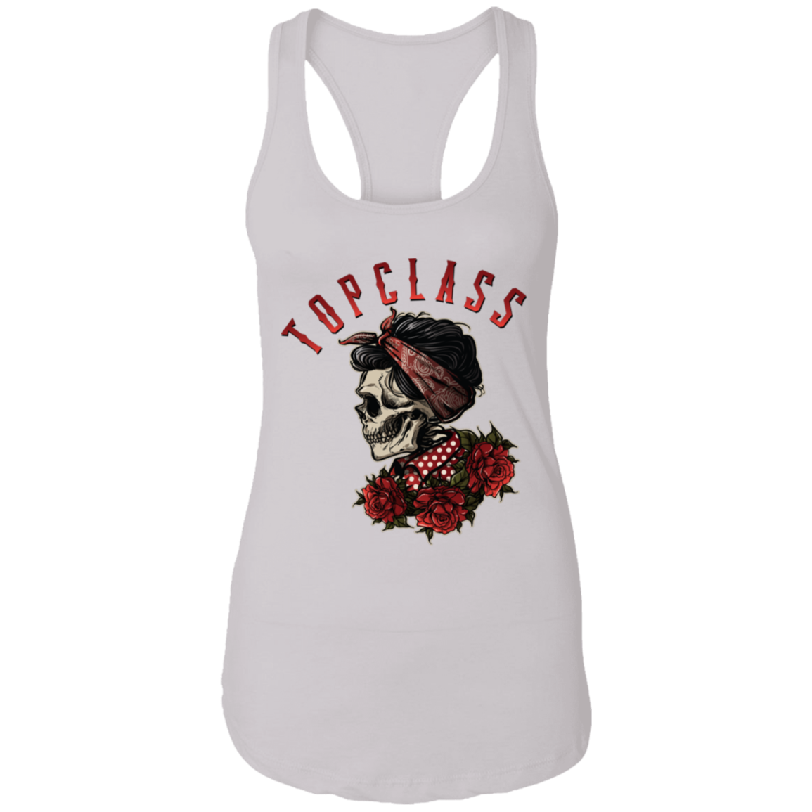 Topclass skull with red rose Tank Top