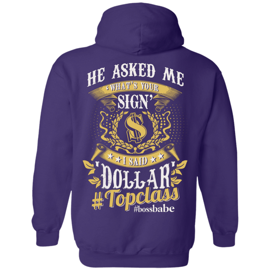 Topclass white Dollar Sign Hoodie