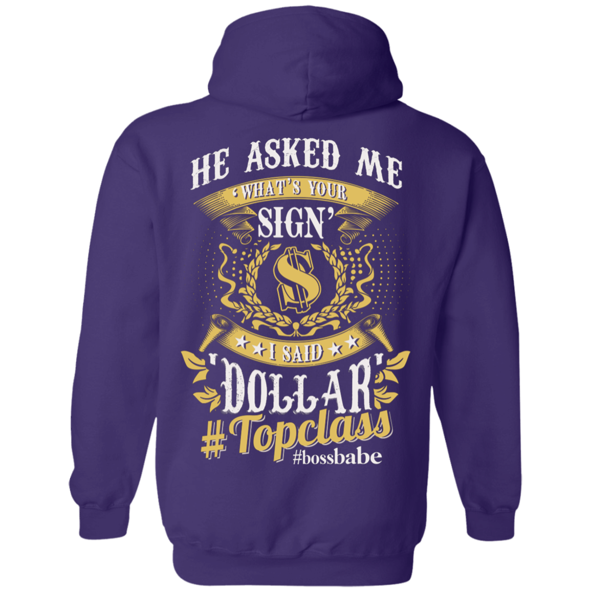 Topclass white Dollar Sign Hoodie